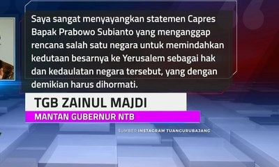 TGB Sayangkan Pernyataan Prabowo Soal Kedubes Australia di Israel