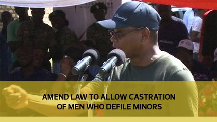 Amend law to allow castration of men who defile minors