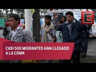 Llega Caravana Migrante a la Magdalena Mixhuca