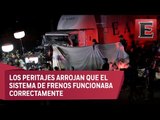 Tráiler accidentado en la México-Toluca circulaba a exceso de velocidad