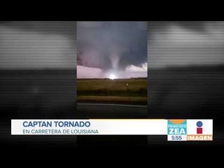 Conductor capta el instante en que aterriza un tornado en Louisiana | Noticias con Francisco Zea