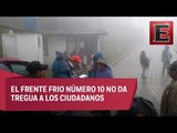 Agua nieve en la Sierra Norte de Puebla por bajas temperaturas