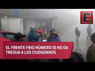 Agua nieve en la Sierra Norte de Puebla por bajas temperaturas