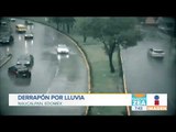 Captan a un auto derrapando en una curva por las lluvias | Noticias con Francisco Zea