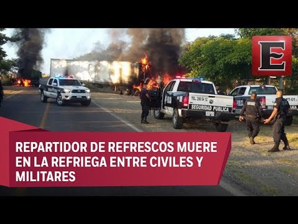 Enfrentamiento en Tomatlán, Jalisco, desencadena bloqueos y quema de camiones