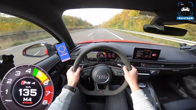 AUDI RS4 B9 Avant 2.9 V6 BiTurbo 294km/h AUTOBAHN POV TOP SPEED