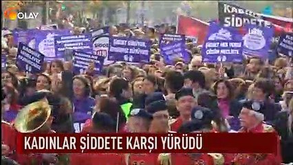 Kadınlar şiddete karşı yürüdü