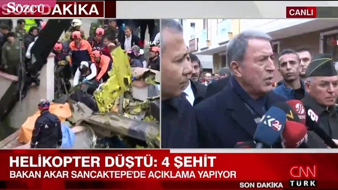 Bakan Hulusi Akar’dan düşen helikopter açıklaması