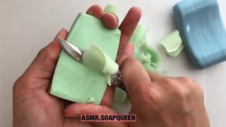 Creamy Green soft soap cutting ASMR