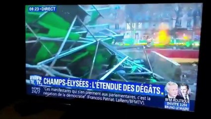 BFM reconnaît son 'erreur' d'avoir fait passer une zone de travaux pour un dépavage des Gilets Jaunes