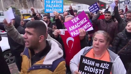 Pazarcı esnafından belediye önünde protesto - İZMİR
