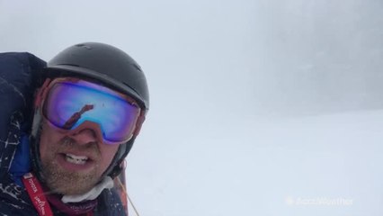 Heavy snow bringing whiteout conditions, skiers take advantage