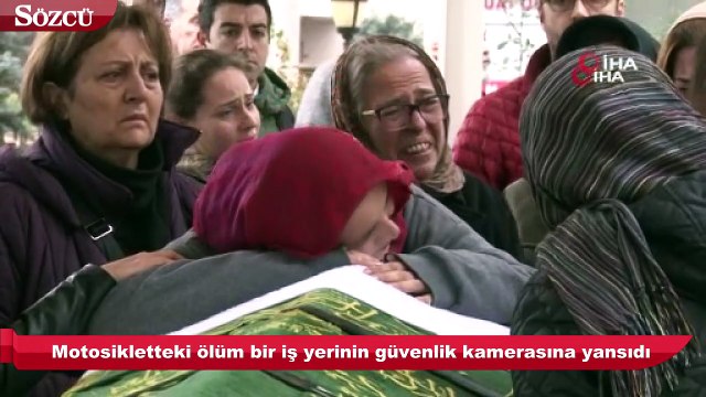Motosikletteki ölüm bir iş yerinin kamerasına böyle yansıdı