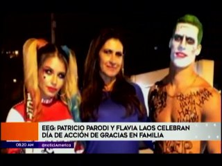 Patricio Parodi y Flavia Laos celebran dia de accion de gracias en familia