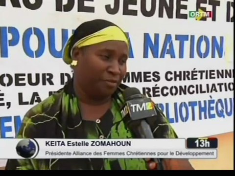 ORTM/L’alliance des femmes chrétiennes pour le développement organise 3 jours de jeûne et de prière pour la nation malienne avec pour Thème - femme gage de la paix et de sécurité à bamako 