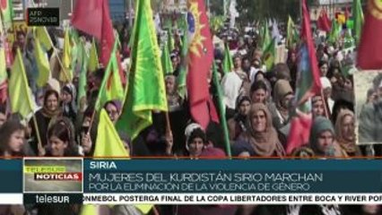 Kurdas en Siria marchan contra la violencia de género