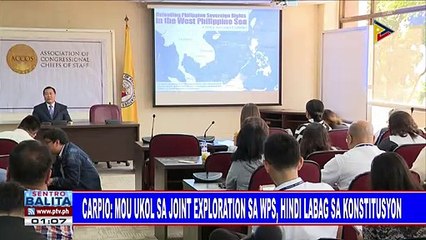 Carpio: MOU ukol sa joint exploration sa WPS, hindi labag sa konstitusyon