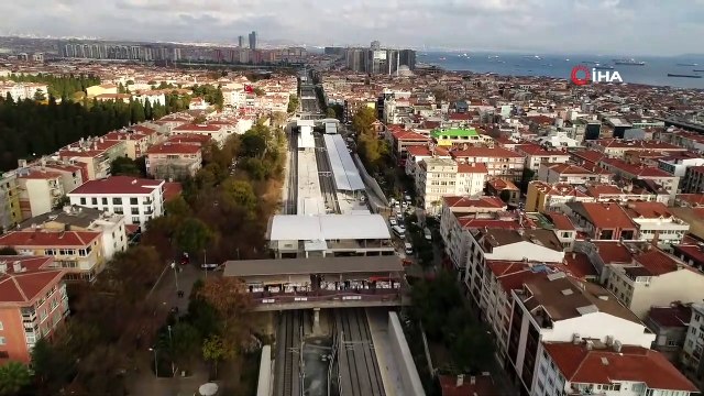 Yüzde 94'ü tamamlanan Halkalı-Gebze banliyö tren hattı havadan görüntülendi