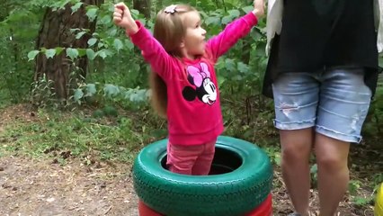 Kids play with COLOR TIRES  & GIANT STACKING RINGS