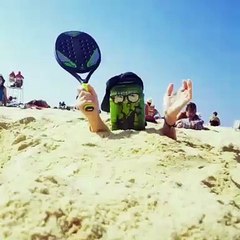 dead man zombie beach with sand playing tennis