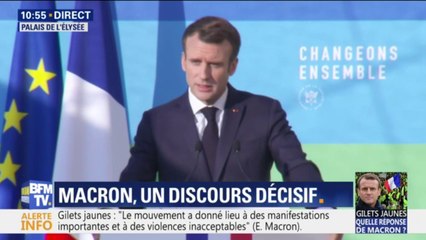 Macron: "Ce qui est dit engage. On ne peut pas être le lundi pour l'environnement et le mardi contre l'augmentation des prix du carburant"