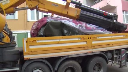 Düşen Helikopterin Enkazı Kaldırıldı