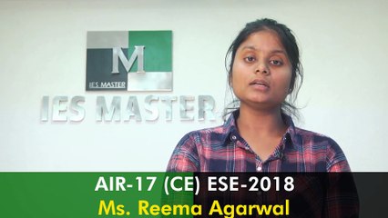 Ms. REEMA AGARWAL (CE) AIR-17 ESE 2018 - Topper's Interview IES MASTER