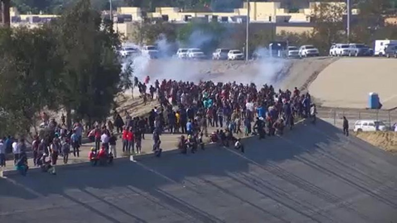 US border guards fire tear gas on migrants protesting in Mexico