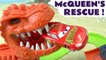 Hot Wheels Superheroes and Disney Pixar Cars 3 McQueen needs rescuing from a Monster Dinosaur - A fun toy story for kids
