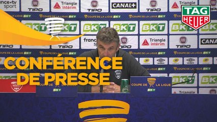 Conférence de presse Nîmes Olympique - AS Saint-Etienne (1-1 4 tab à 2) : Bernard BLAQUART (NIMES) - Jean-Louis GASSET (ASSE) - 2018/2019