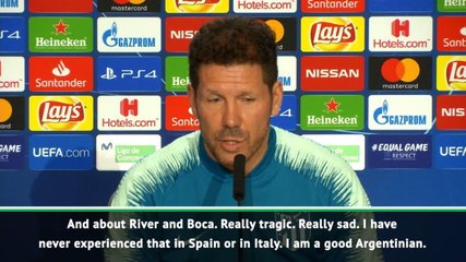 FOOTBALL: Copa Libertadores: River and Boca situation is "tragic" - Simeone