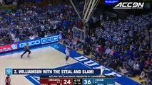 Zion Williamson Delivers Steal & Windmill Dunk for Duke