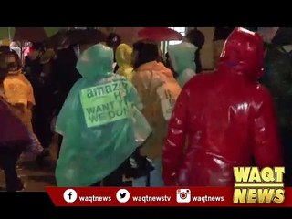 Hundreds in NYC protest against Amazon's HQ2