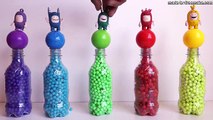 Learn Colors Balloons Coca Cola Bottles, Oddobos Pj Masks Balls Beads for Kids