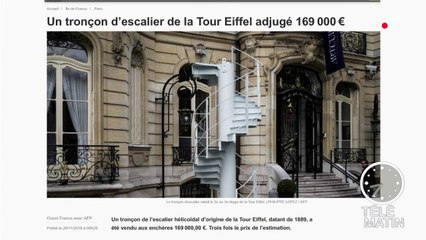 Un bout des escaliers de la tour Eiffel vendu 169 000 euros