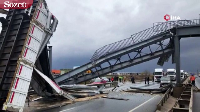 Damperi açılan kamyon karayolunu savaş alanına çevirdi