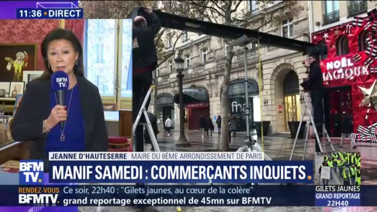 Manifestation de samedi à Paris: la maire du 8e arrondissement craint que les commerçants "en payent encore les conséquences"