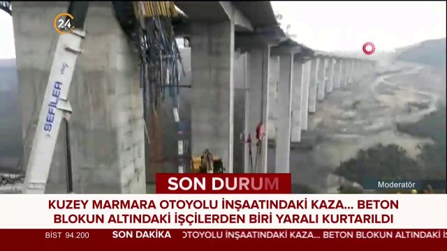Kuzey Marmara Otoyolu inşaatındaki kaza
