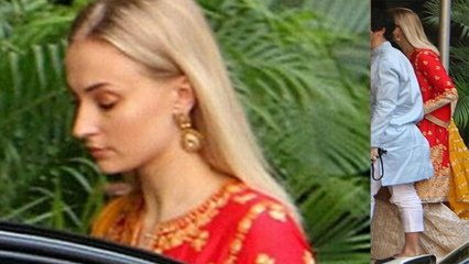 Priyanka Chopra और Nick Jonas  की गणपति पूजा में Sophie Turner का दिखा देसी अवतार| Boldsky