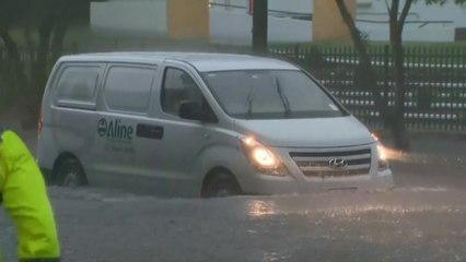 호주 시드니에 기록적 폭우...1시간 반에 91mm 퍼부어 / YTN