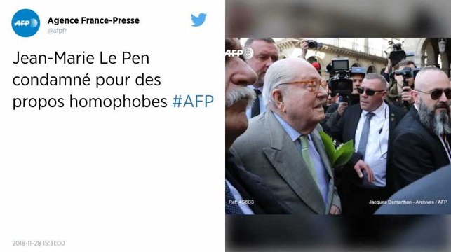 Jean-Marie Le Pen condamné pour ses propos homophobes.