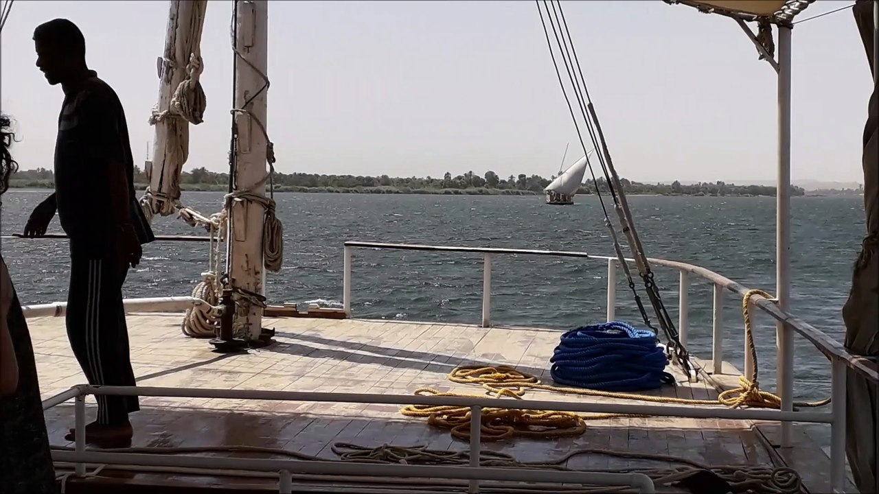 nile sailing dahabiya on the river Nile  in Upper Egypte