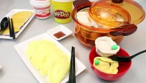 Play Doh Cooking Dumpling Kitchen & Baby Doll Toy Surprise Eggs Bath Time Toys