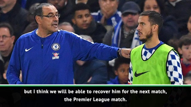 Sarri 'worried' by Hazard injury as he rules out Chelsea star