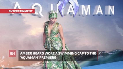Check Out Amber Heard's Swimming Cap At 'Aquaman' Premiere
