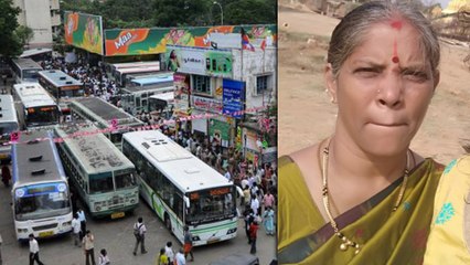 இரு பஸ்களுக்குள் சிக்கி பெண் பலி, தி.நகர் பஸ் நிலையத்தில் கொடூரம்- வீடியோ