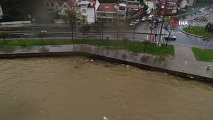 İstanbul Boğazı'na çamur aktı... Bölge drone ile havadan görüntülendi