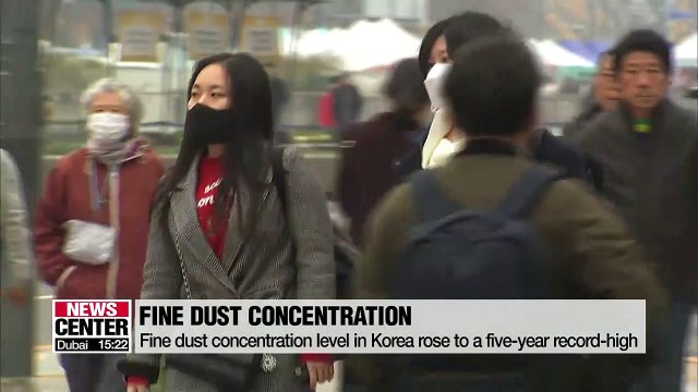 Fine dust concentation at the highest in 5 years... 74% from overseas pollutants