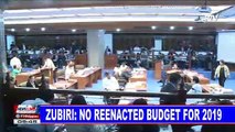 Zubiri: No reenacted budget for 2019