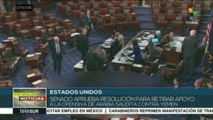 Senado de EE.UU. aprueba resolución contra apoyo a Riad en Yemen